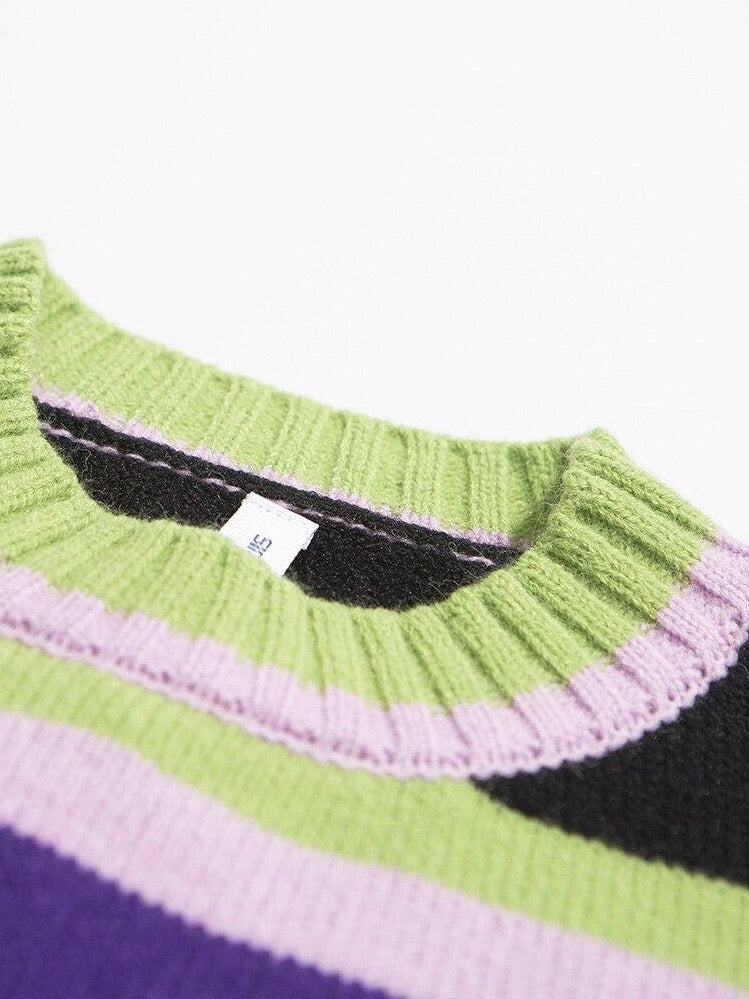 Knitted sweater striped