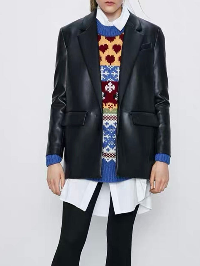 Leather Blazers jacket coat