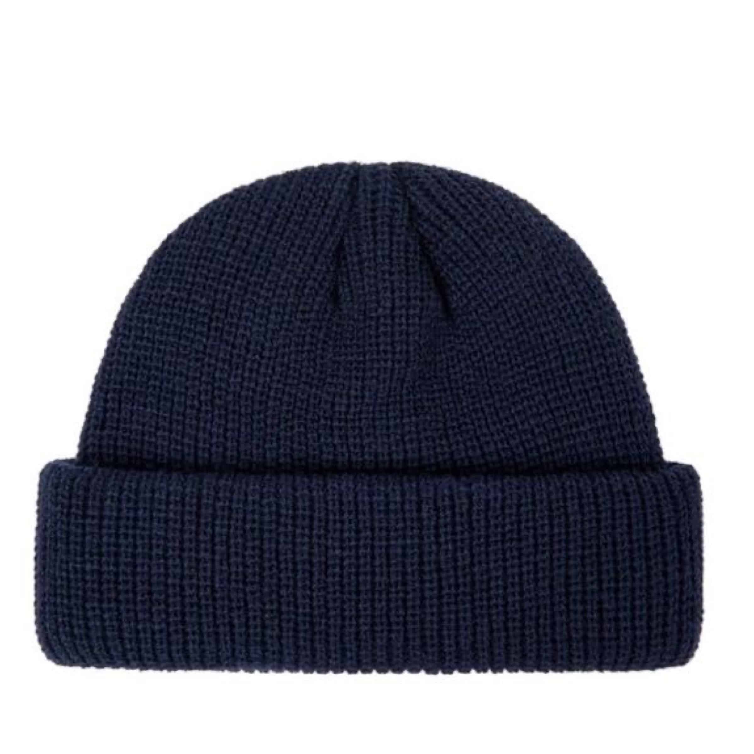 navy retro knitted beanie