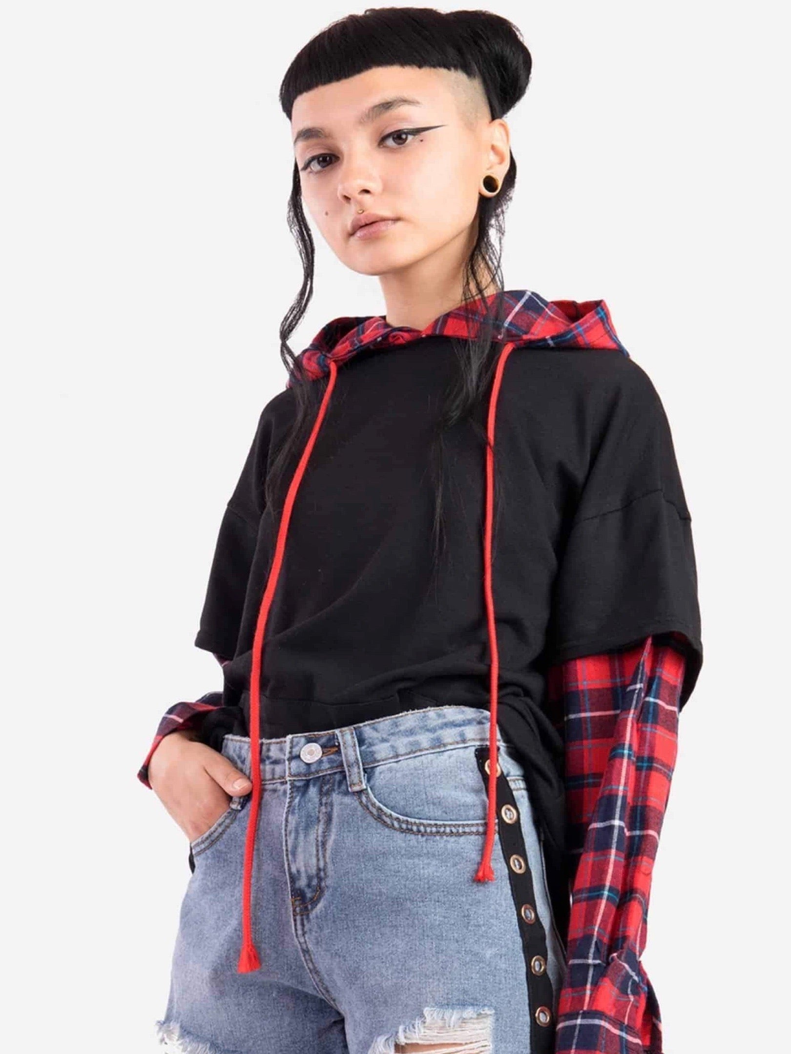 TRUE DESTINY PLAID PULLOVER