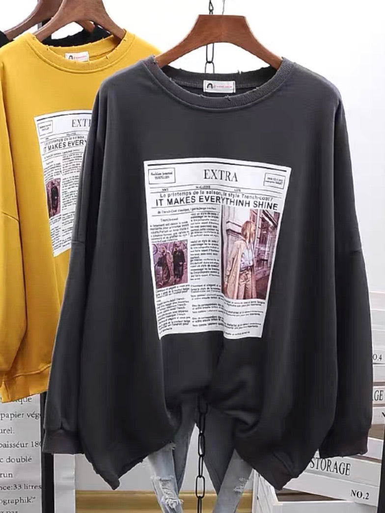 MAGAZINE PRINT CREWNECK