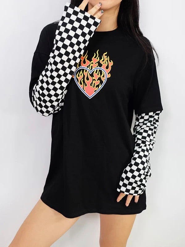 "FLAMING HEART" LONG SLEEVE