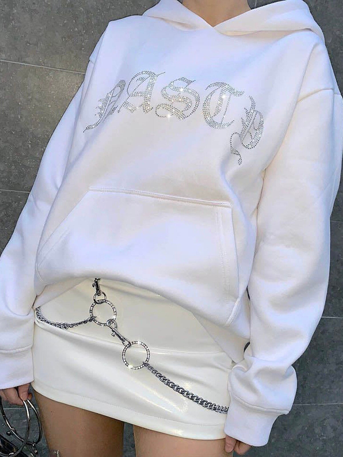 Rhinestone Hoodie oversize