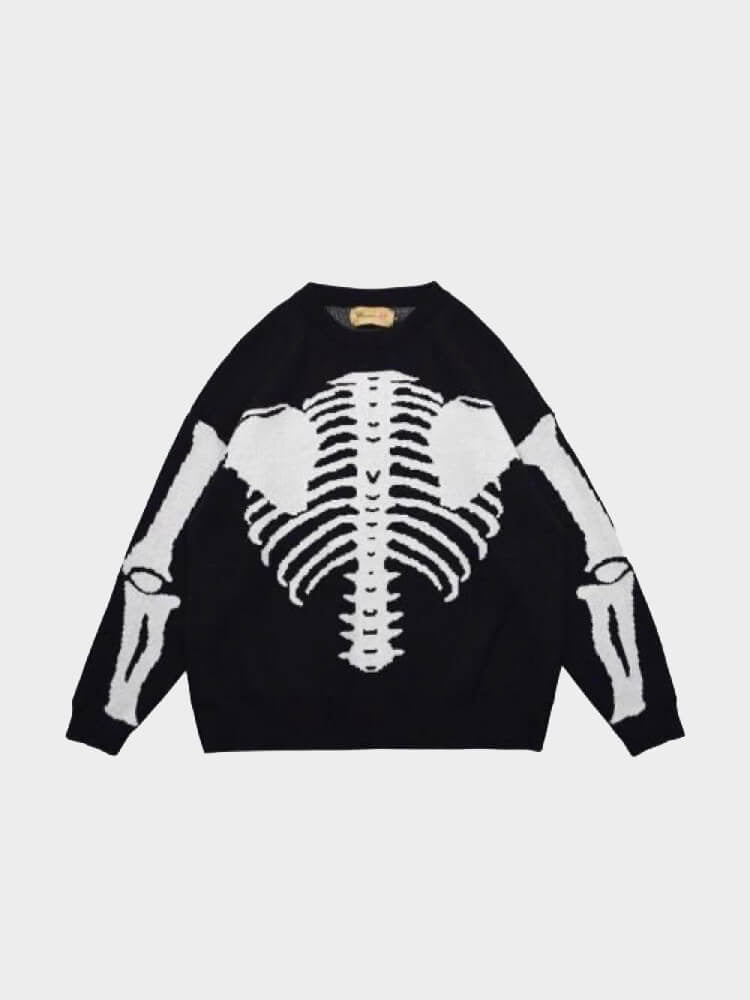 SKULL KNITTED OVERSIZED SWEATER