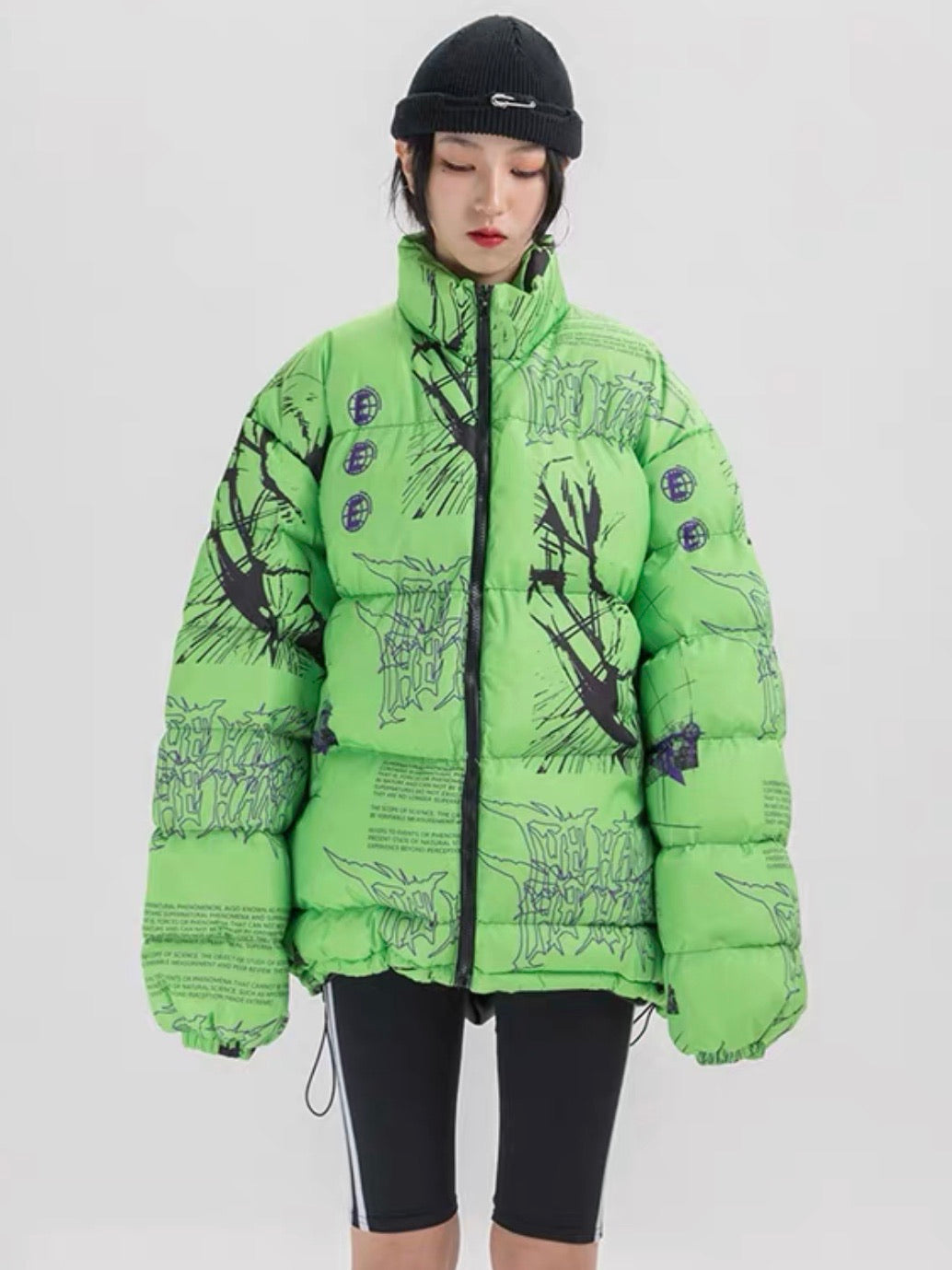 ANIME PRINTED PUFFER JACKET