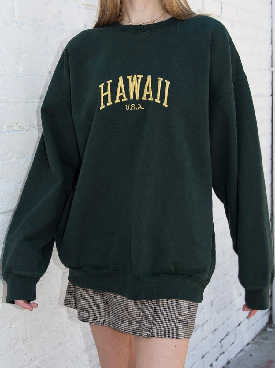 Hawaii Embroidery loose sweater