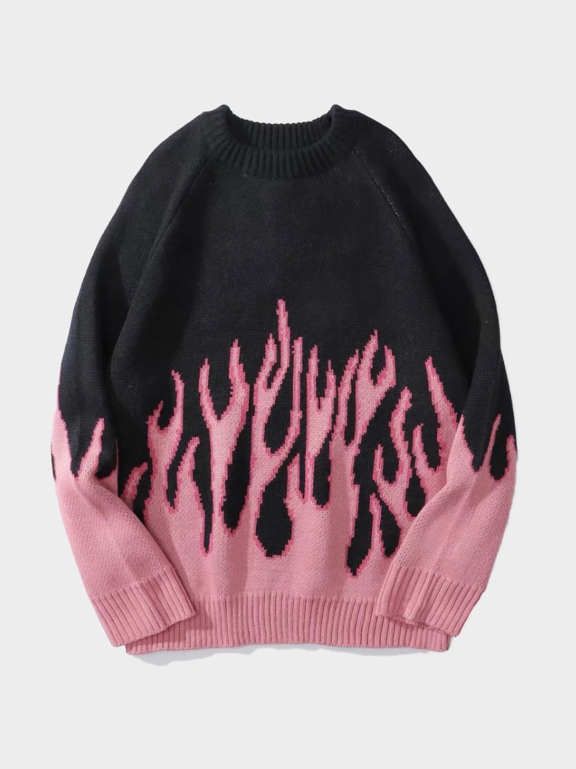 Pink flame knitted sweater