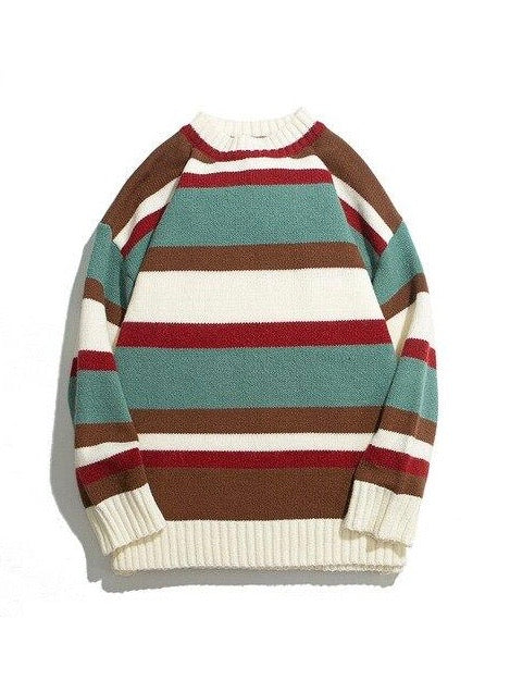 Knitted sweater striped