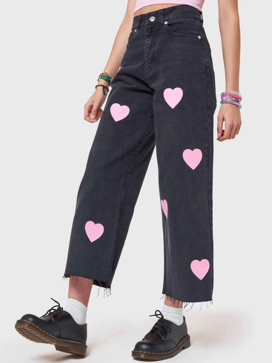 Pink hearts skater jeans