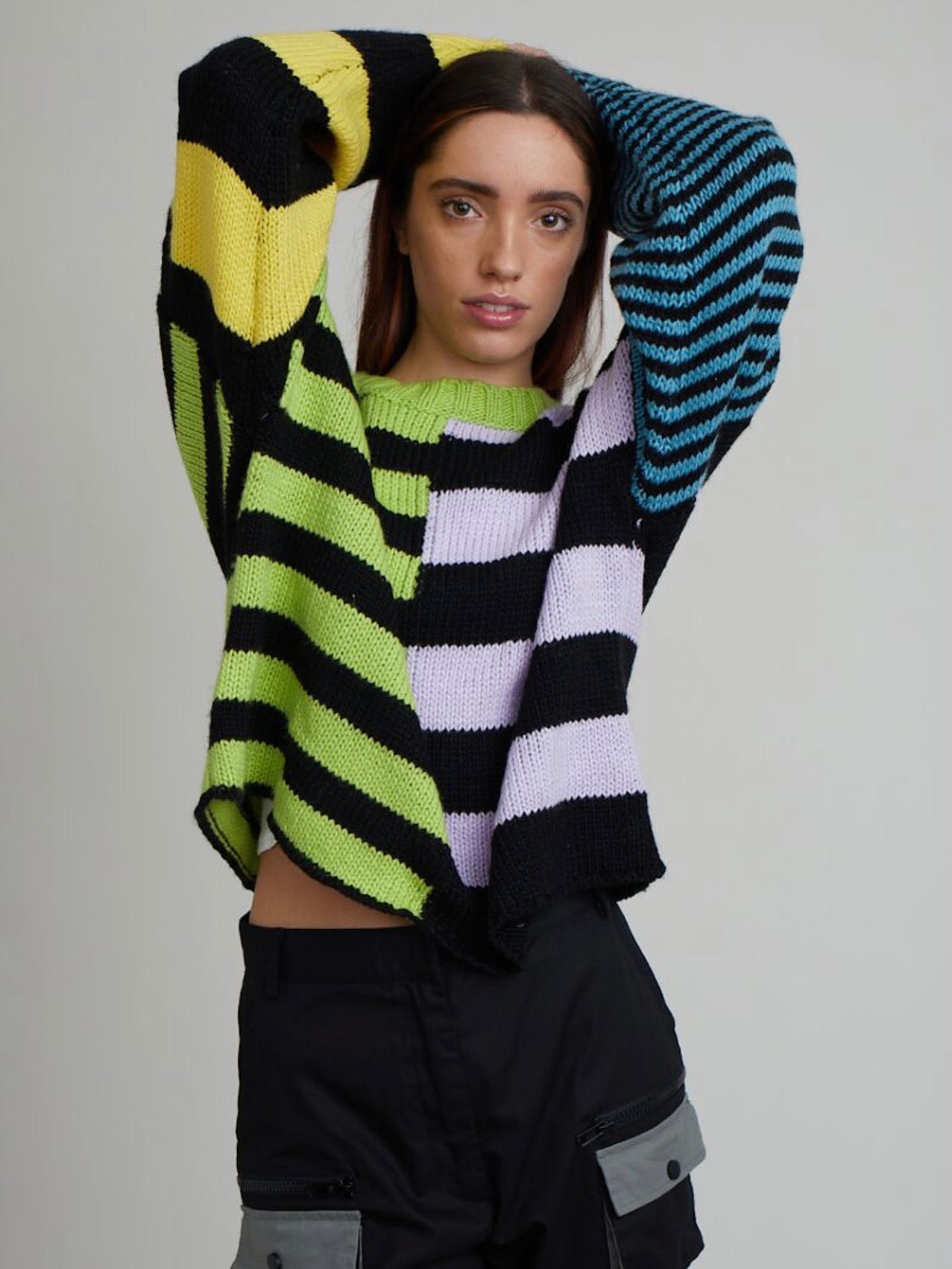 Striped knitted long sleeve