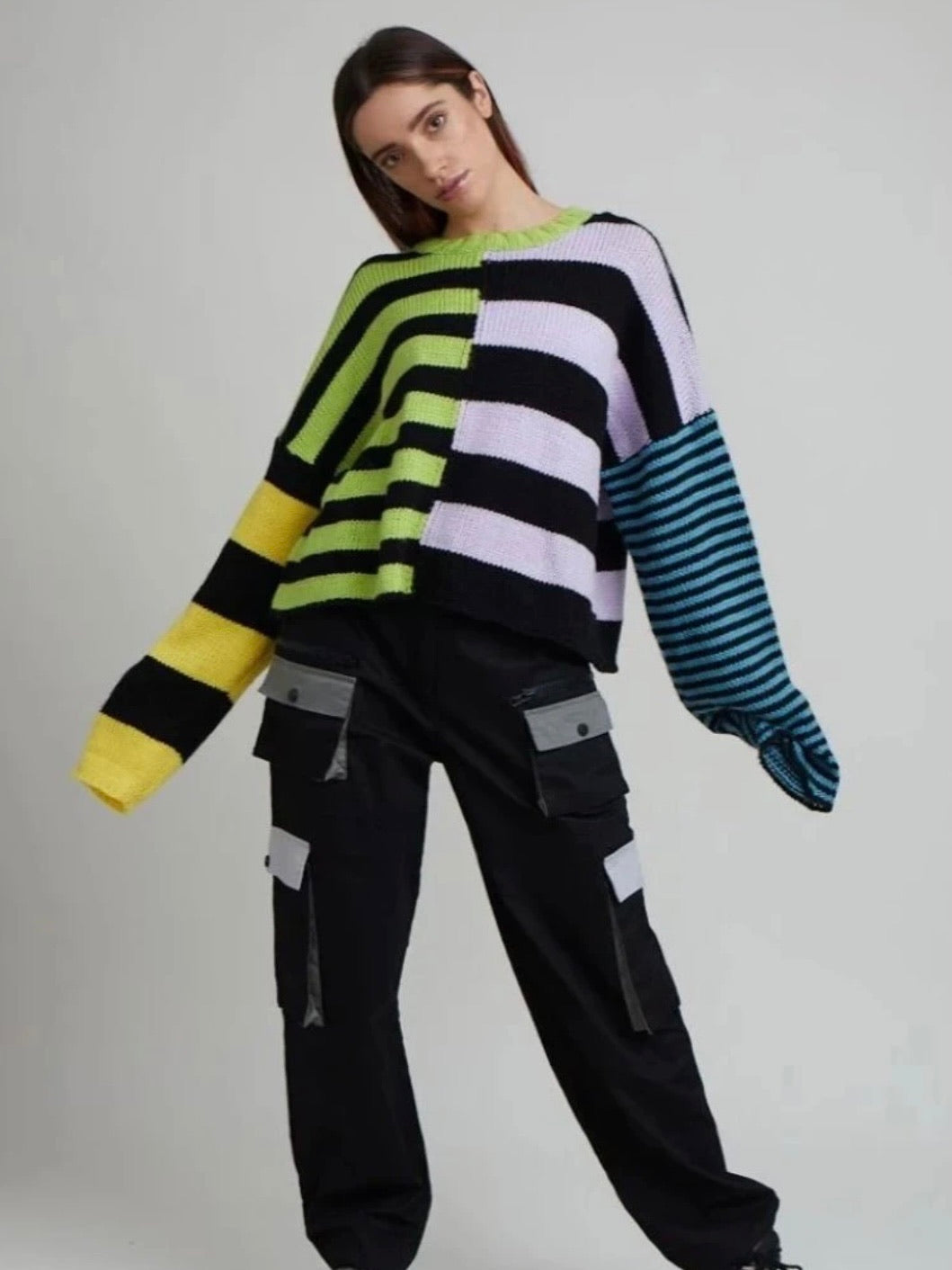 Striped knitted long sleeve