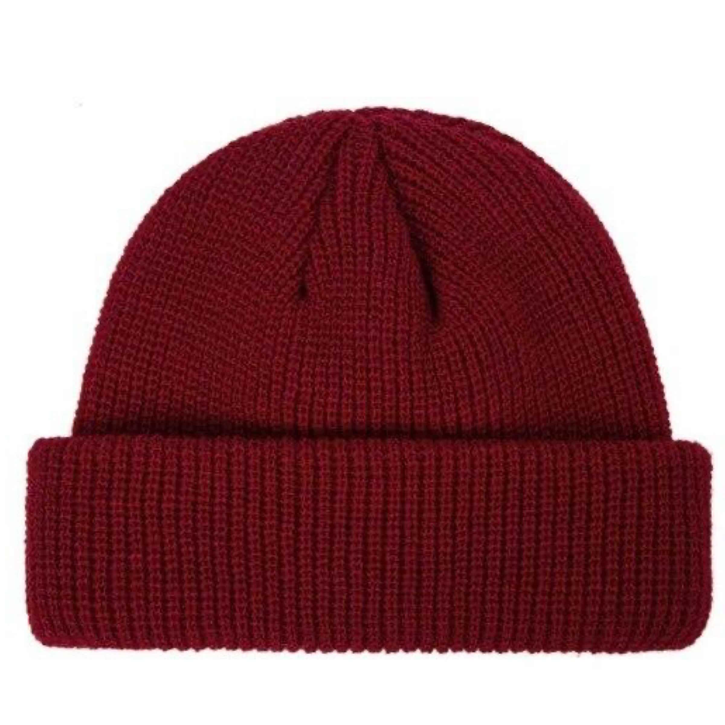 red retro knitted beanie