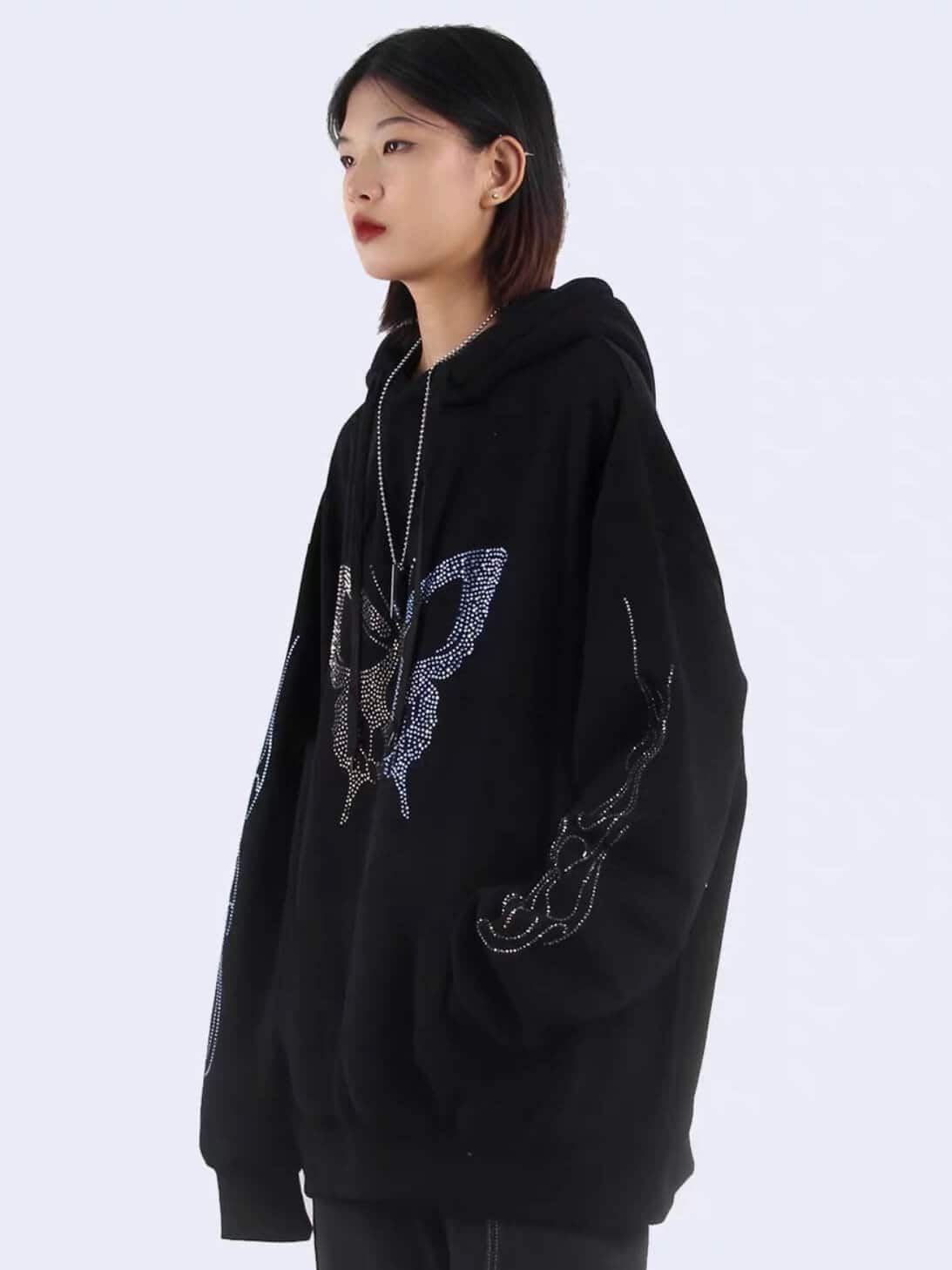 HOODIE BUTTERFLY STRASS