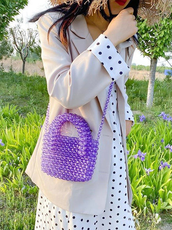 Crystal glass pearl bags