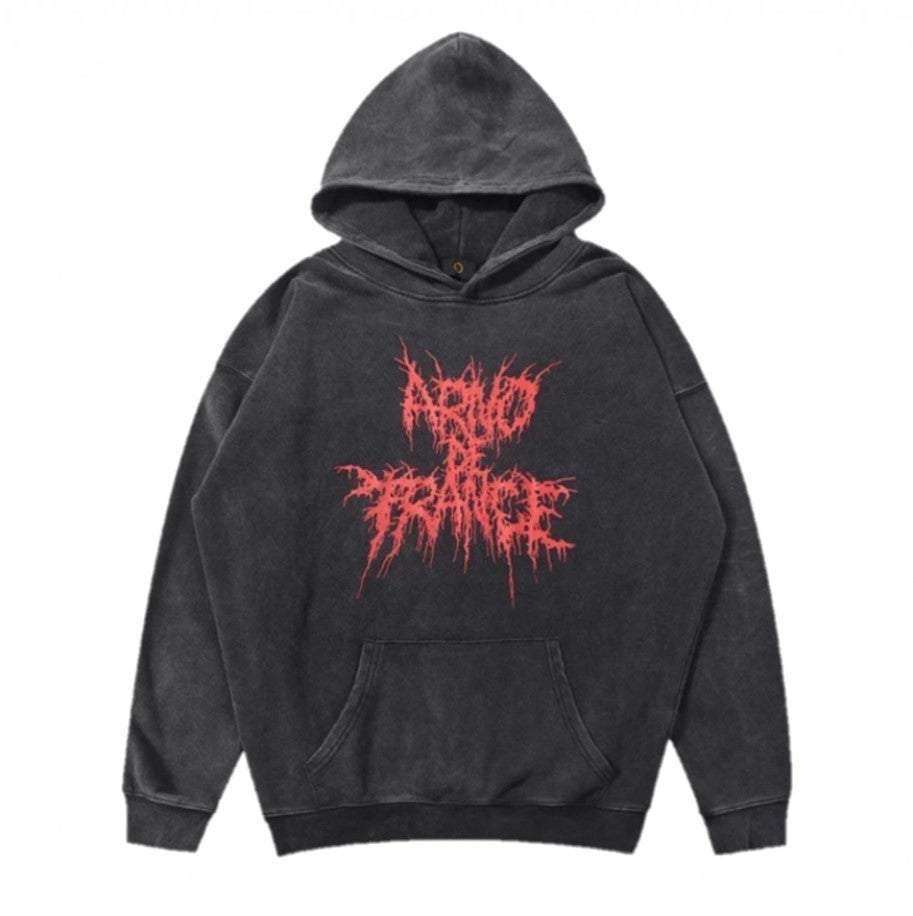 RED GOTH HOODIE OVERSIZE