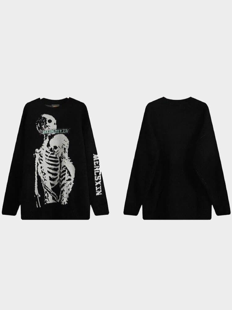 SKULL KNITTED OVERSIZED SWEATER