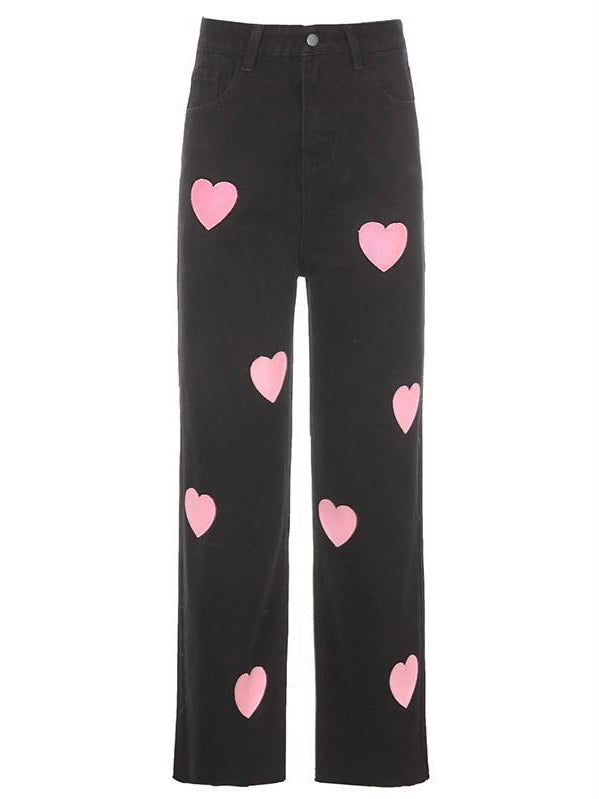 Pink hearts skater jeans