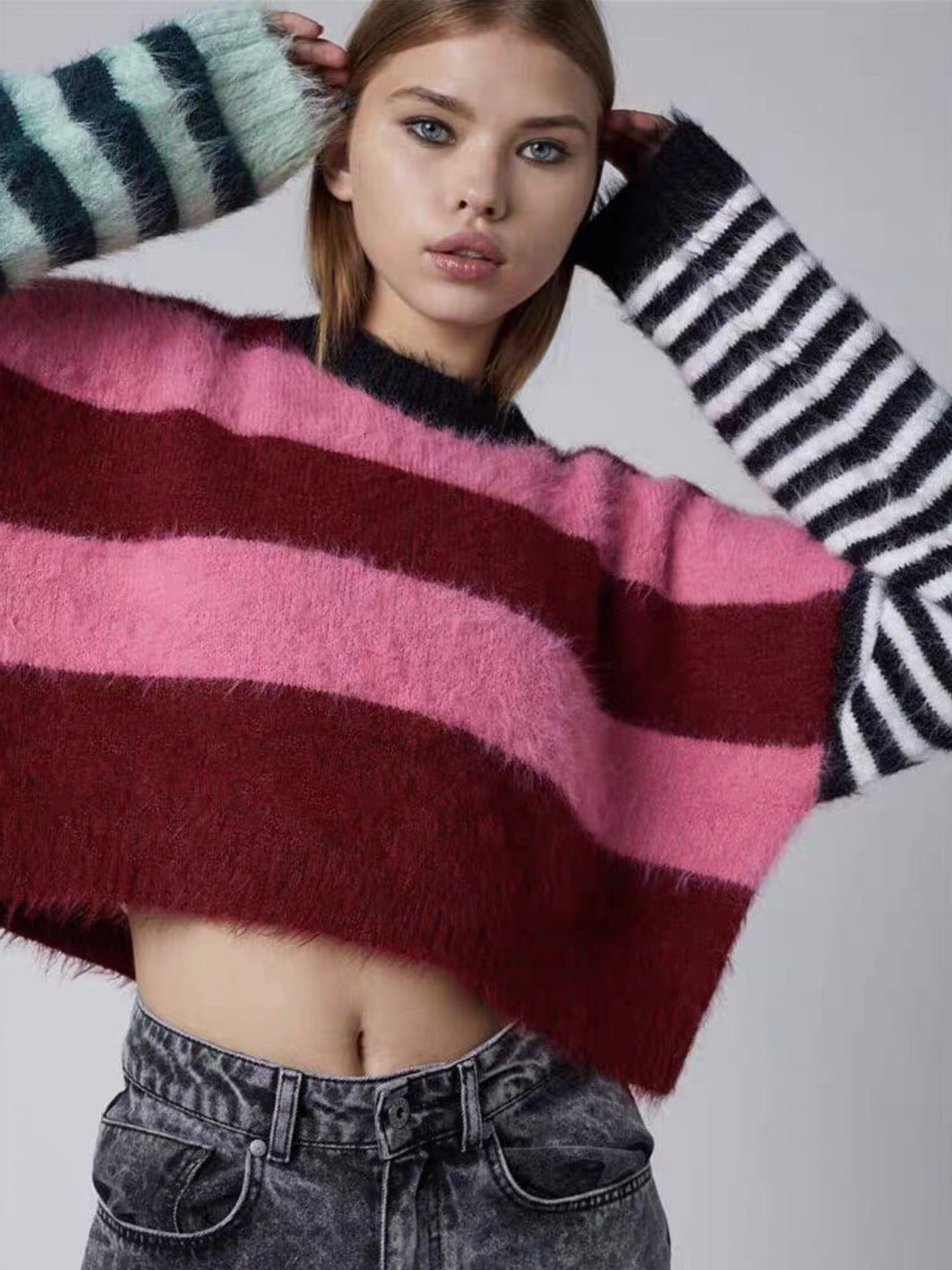 Striped Knitted cropped