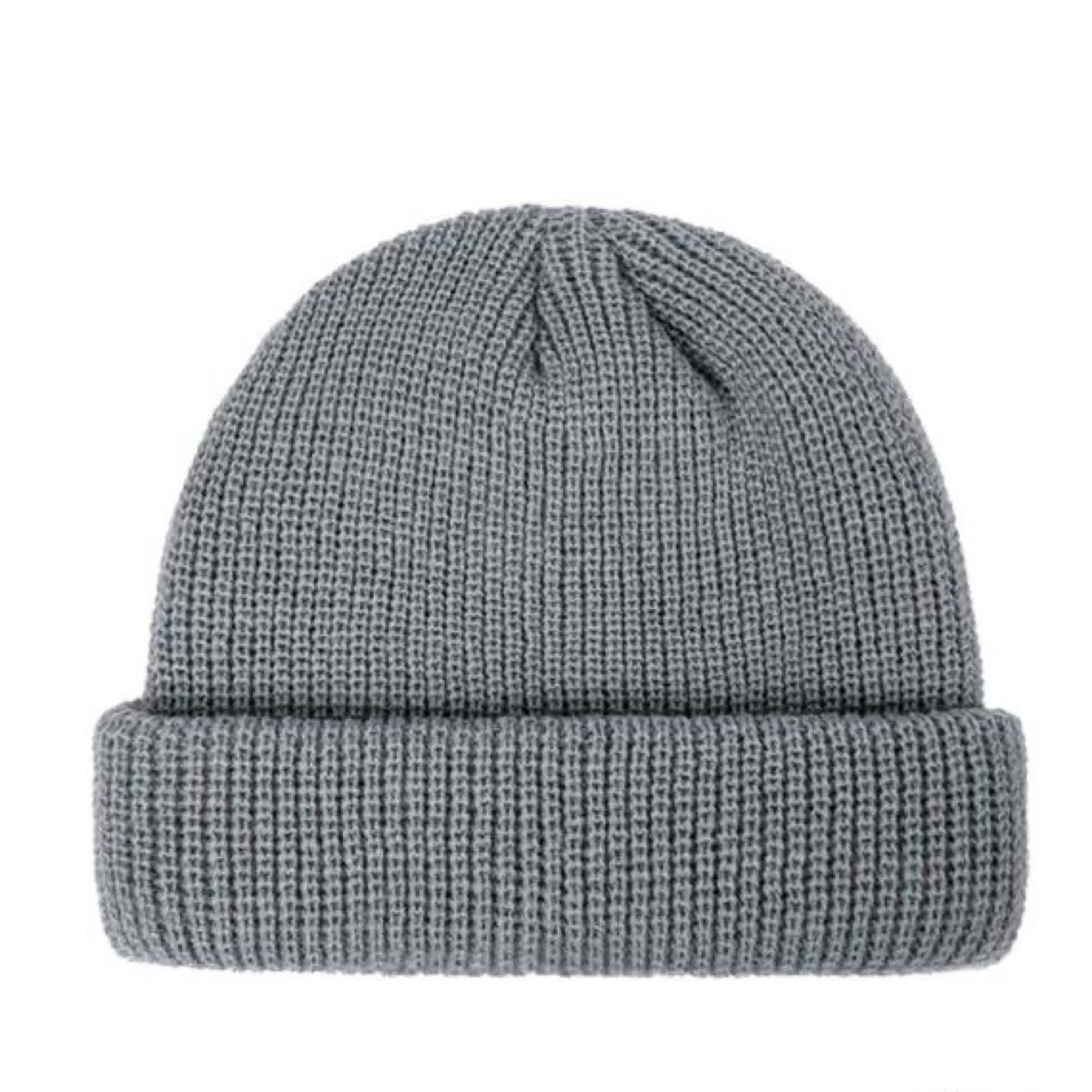 grey retro knitted beanie