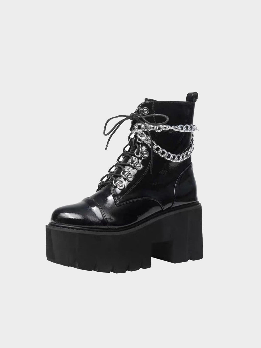 GOTHIC LACE UP PLATFORM BOOTS