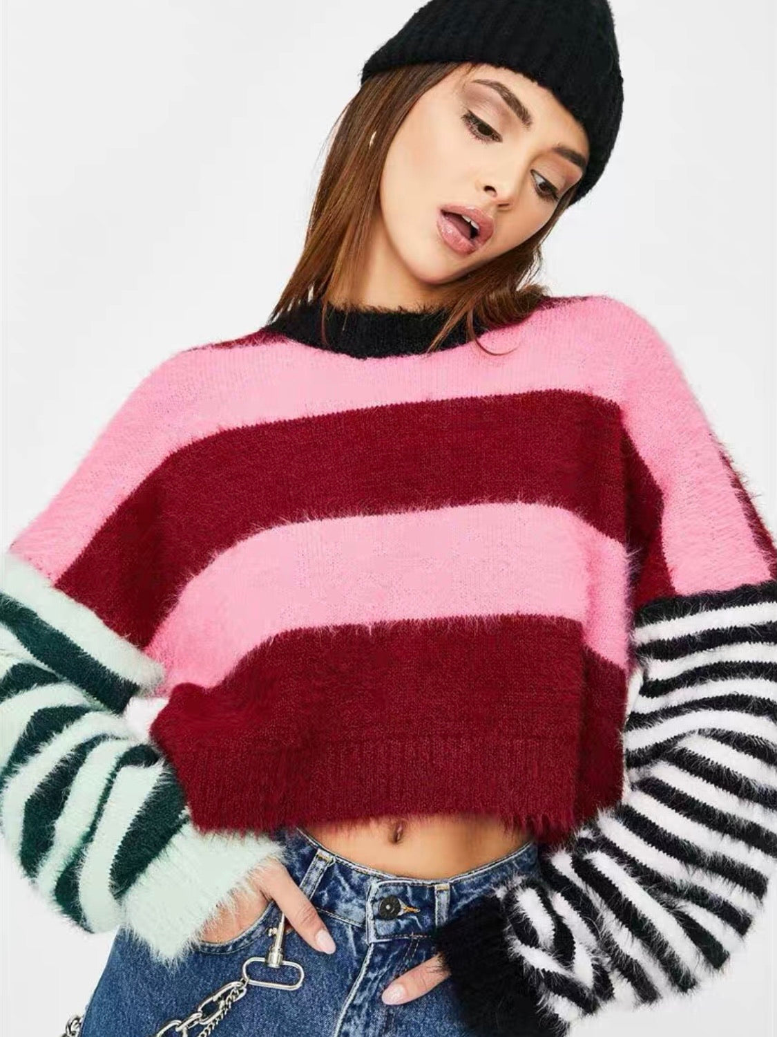 Striped Knitted cropped