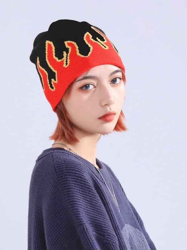 Flame beanies hats