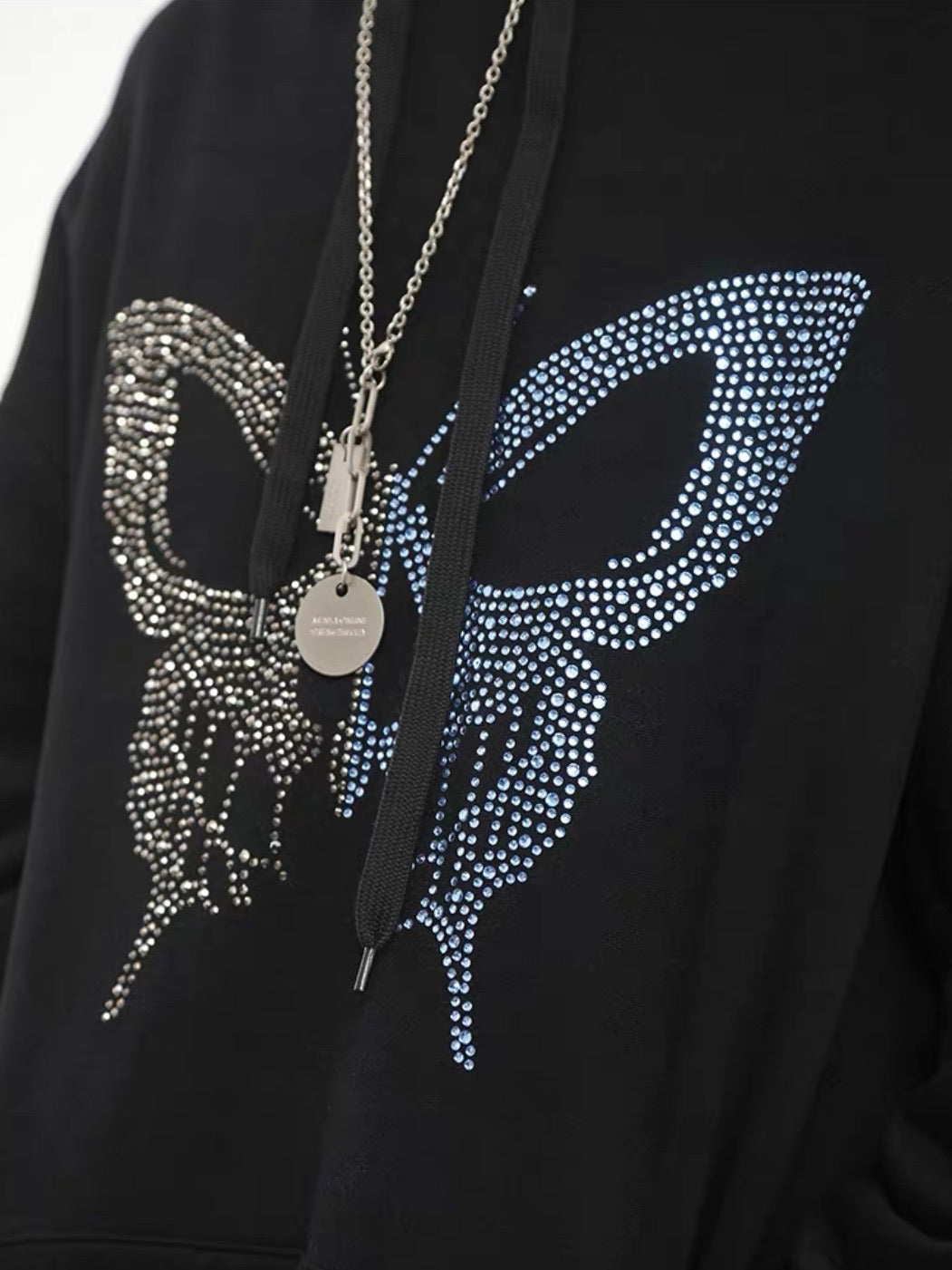 HOODIE BUTTERFLY STRASS