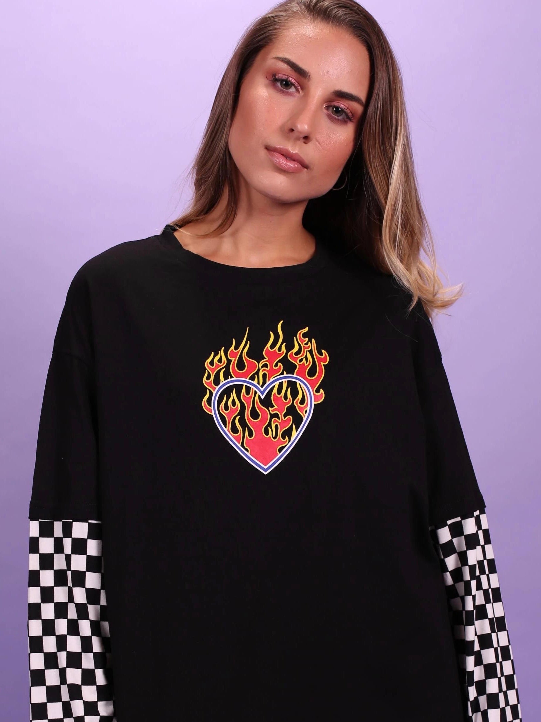 "FLAMING HEART" LONG SLEEVE