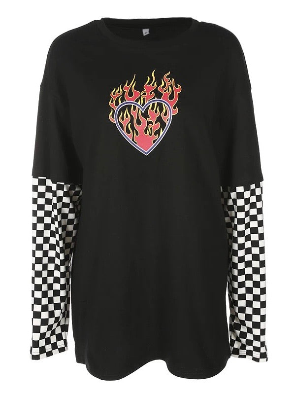 "FLAMING HEART" LONG SLEEVE