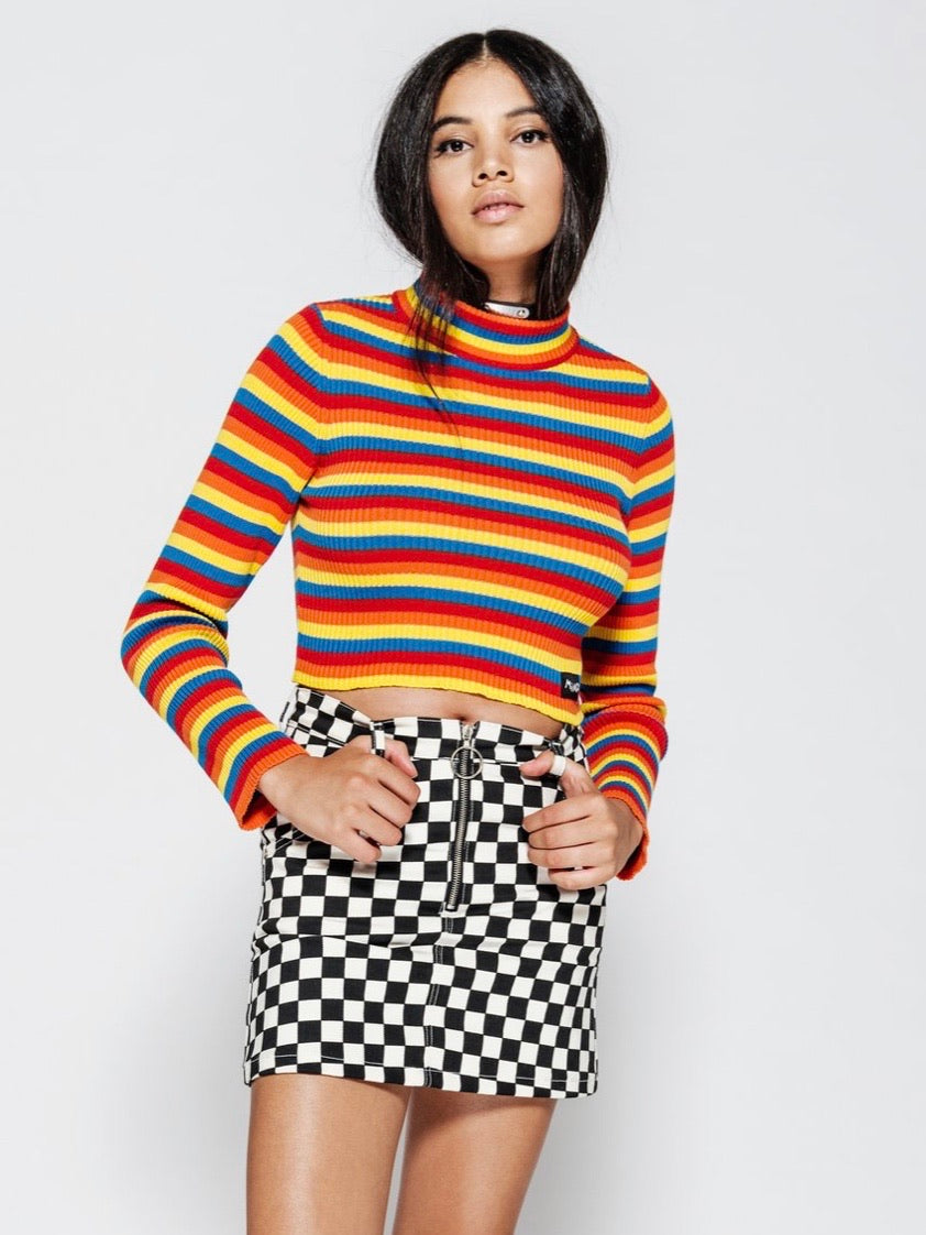 RAINBOW RIBBED TOP WOMEN