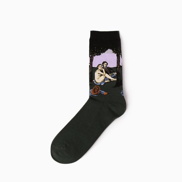 adam and eve art socks