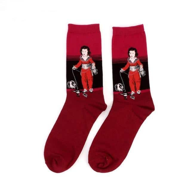 Red art socks