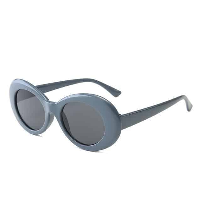 grey frame and black glass sunglasses